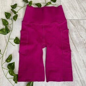 Fabletics SculptKnit High Waisted 9 inch Compression Biker Short Pink Athletic
